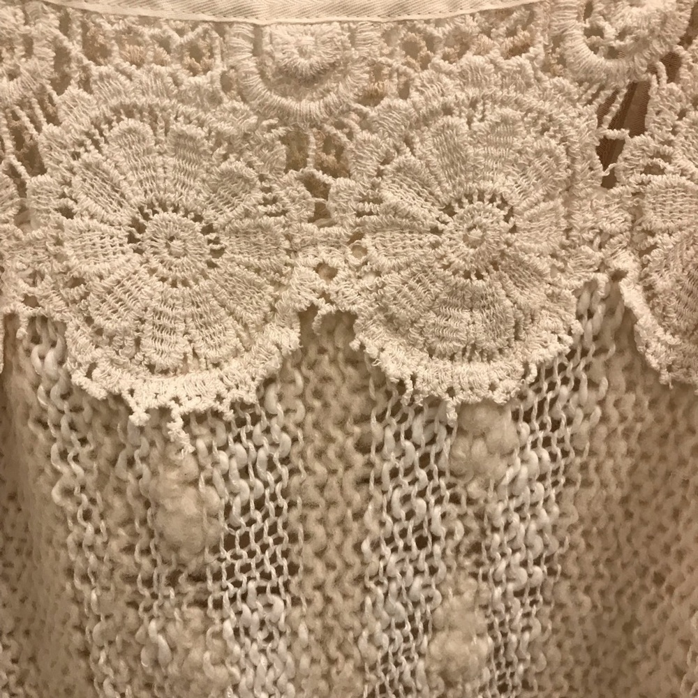 NWT Free People Aurora Crochet Knit Dress medium cream white ivory - Picture 4 of 9